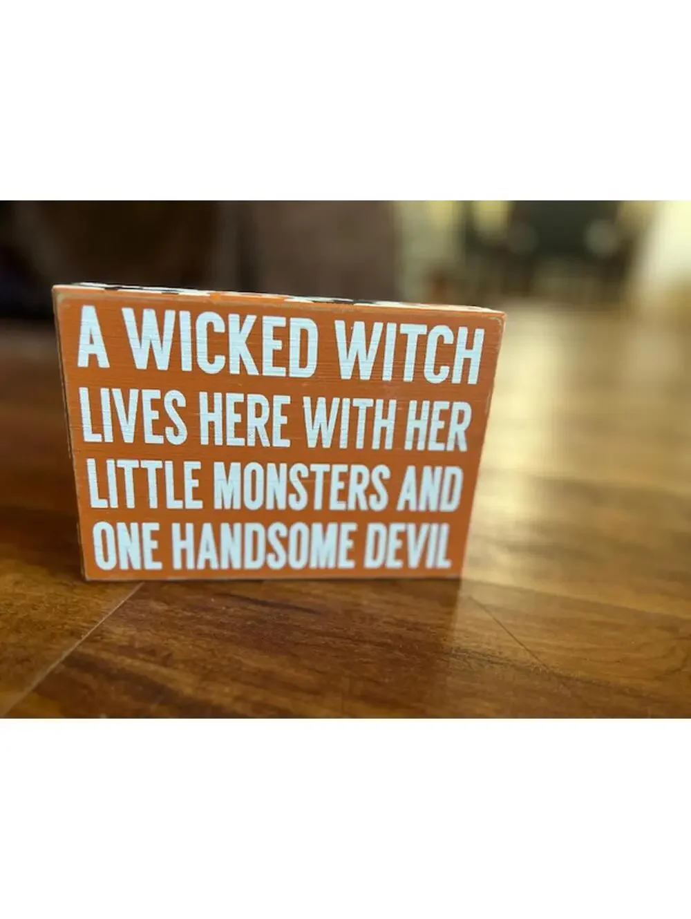 Decorative Halloween Wooden Block Signs - Set of 2